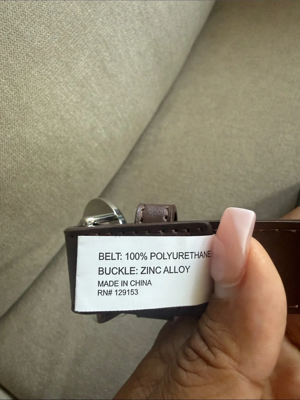 Telfar Brown Leather Belt with Silver Logo Buckle